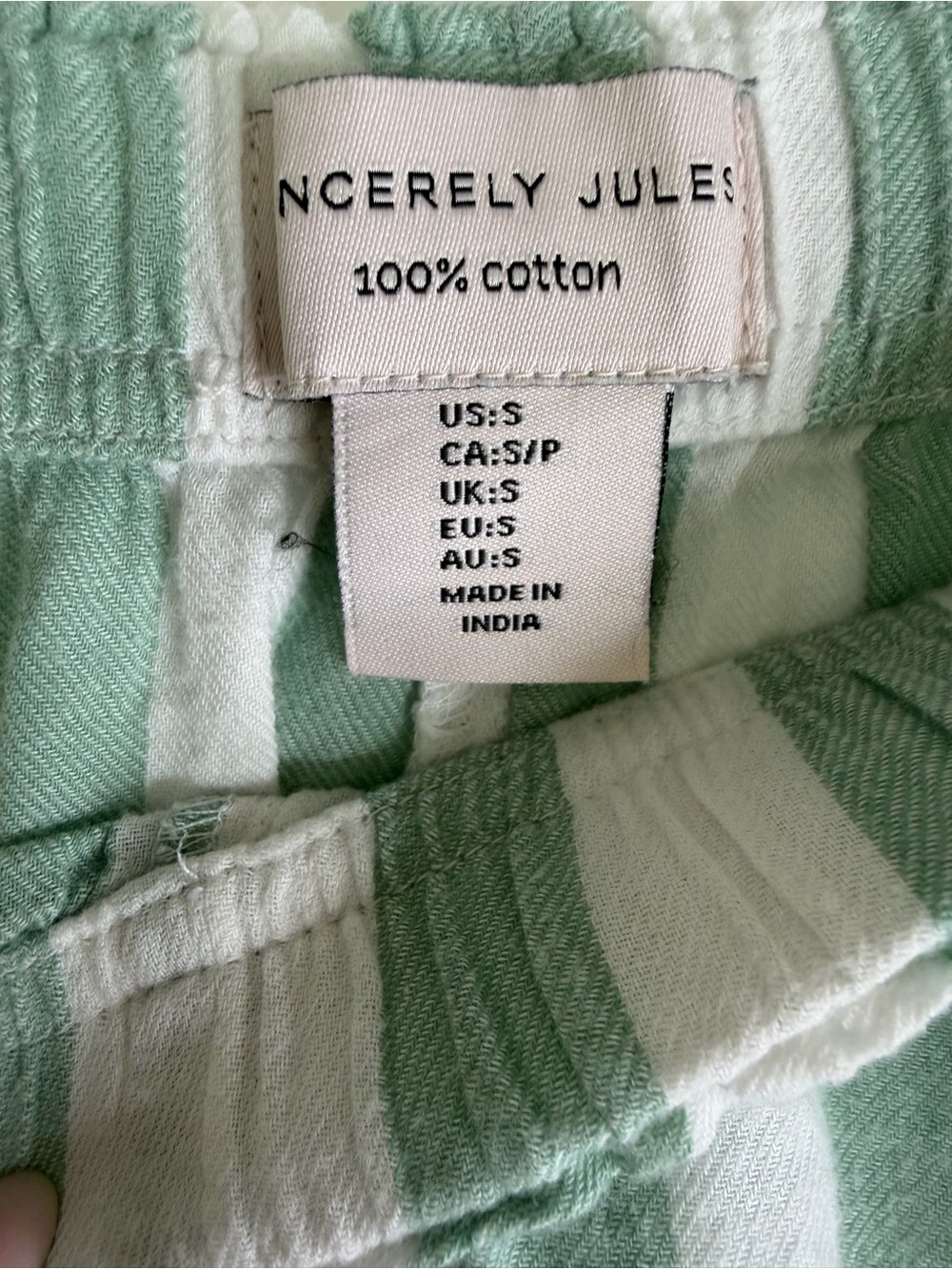 Sincerly Jules Mint and White Striped Two-Piece Pajama Set - Picture 6 of 12